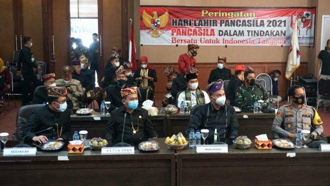Wakil bupati lamsel saat mengikuti upacara harkitnas secara virtual