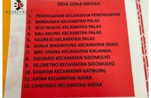 Ini  Daftar 12 Desa Di Lamsel Yang Masuk Zona Merah