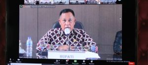 Bupati Lamsel Ikuti Rapat Evaluasi PPKM Mikro Kabupaten Kota se-Prov Lampung
