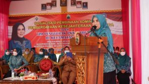 Buka Kegiatan Sosialisasi Pembinaan Administrasi TP PKK Kecamatan Palas, Ini Pesan Winarni Nanang Ermanto