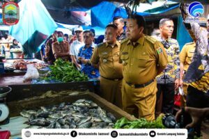 Jelang Kedatangan Presiden RI, Bupati Lampung Selatan dan Gubernur Lampung Tinjau Pasar Natar dan Jalan Itera