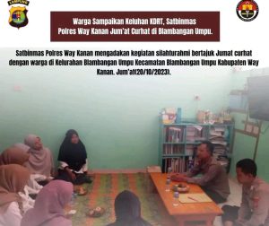 Satbinmas Polres Way Kanan Tampung Aspirasi Warga di Giat Jumat Curhat