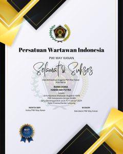 Ketua PWI Waykanan Beri Ucapan Selamat Kepada Dua Anggotanya Yang Lulus UKW 