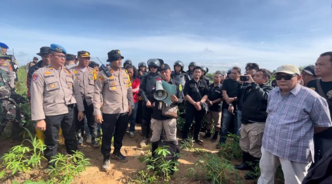 Kapolres Lampura Pimpin Langsung Pengamanan Exsekusi Lahan Milik PTPN VII Bungamayang ( ist).