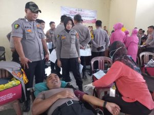 Sambut Hari Bhayangkara Ke-78 Polres Way Kanan Gelar Donor Darah