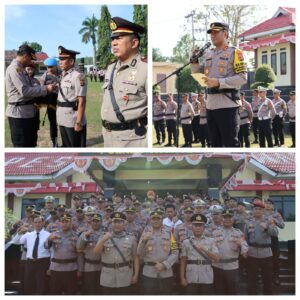 Kapolres Pimpinan Upacara Sertijab Kasat Samapta Polres Way Kanan 
