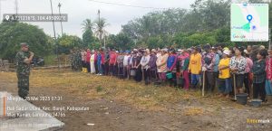 Kodim 0427 WK Laksanakan Karya Bakti Di Kampung Bali Sadhar Utara